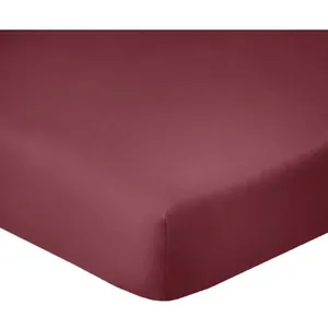 Drap Housse 140x190cm Bonnet 35cm 100% Coton 57fils Cerise pas cher