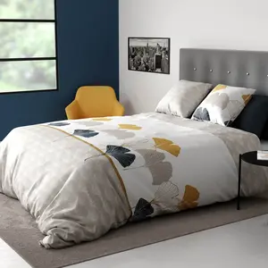 Parure de lit housse de couette avec taie d'oreiller 100% Coton 57 fil... pas cher