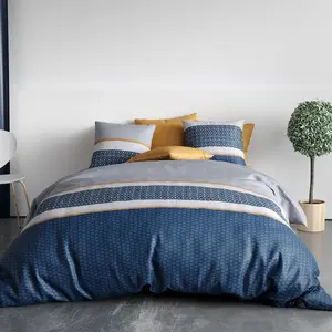 Parure Housse De Couette 3pcs 240x220cm 100% Coton 57 Fils Zante pas cher