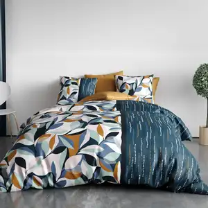 Parure Housse De Couette 3pcs 240x220cm 100% Coton 57 Fils Floris pas cher