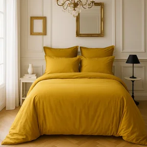 Housse De Couette 240x220cm 100% Satin De Coton 105 Fils Bronze pas cher