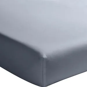 Drap housse uni baton rouge 180x200 100% percale de coton lavé - bleu forever/bleu anthracite pas cher