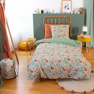 Parure housse de couette 2pcs 140x200 100% coton 57 fils - pierrot pas cher