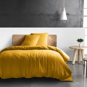 Housse de couette 240x260 cm Gaze de Coton Safran Mineral pas cher