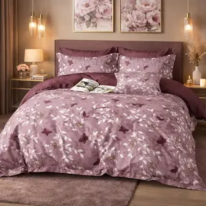 Parure housse de couette 3 pcs 240x220 cm en coton 57 fils Velmora pas cher