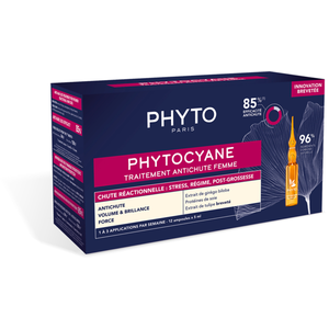 Comparateur de prix : Phytocyane Traitement Antichute Femme Chute Réactionnelle | 12 x 5 ml