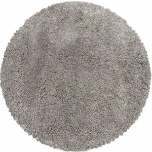 MOELLEUX - Tapis cosy Rond à poils longs - Beige 200 x 200 cm pas cher