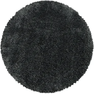 MOELLEUX - Tapis cosy Rond à poils longs - Gris 120 x 120 cm pas cher