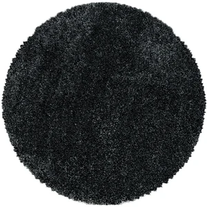 MOELLEUX - Tapis cosy Rond à poils longs - Anthracite 120 x 120 cm pas cher