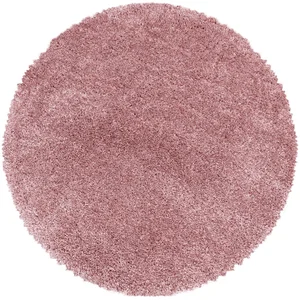 MOELLEUX - Tapis cosy Rond à poils longs - Rose 200 x 200 cm pas cher