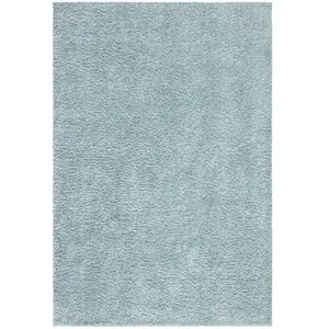 Tapis à Poils Longs SOFTY Bleu Azur 160x230cm pas cher