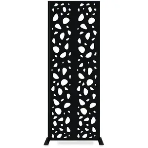 Cloture - grillage - panneau Casanoov panneau décoratif sunny noir h.160cm motifs sur les côtés pas cher