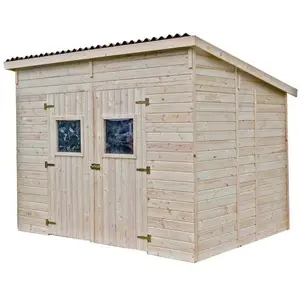 HABRITA Abri de jardin en panneau et bois massif - Toit mono pente - S... pas cher