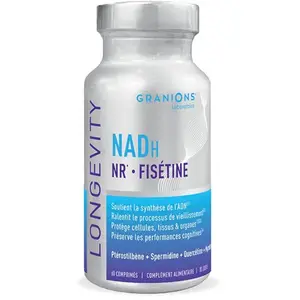 Laboratoire des Granions Complexe Longévité Jeunesse Cellulaire et Soutien Cognitif 60 comprimésVendu paratida-sante-discount-fr