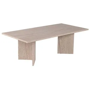 Concept-Usine Table Basse Rectangulaire Effet Travertin 119x60cm Topi pas cher