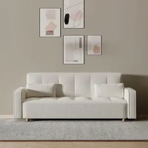 Comparateur de prix : Concept-Usine COPENHAGUE - Canapé convertible 3 places en tissu bouclette blanc