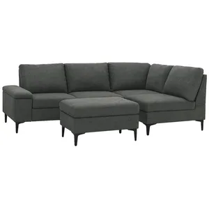 Concept-Usine Canapé D'angle 4/5 Places En Tissu Chenille Gris Anthrac... pas cher