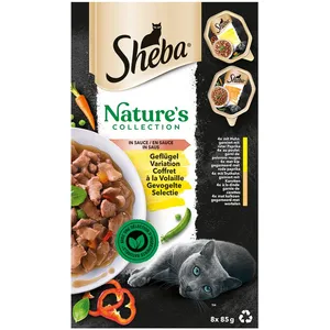 Kattenvoer Sheba Nature's Collection Poultry Flavors Kip Pauw 8 x 85 g pas cher