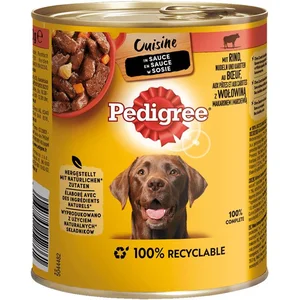 12x800g Boeuf, carottes en sauce Pedigree Classic Nourriture humide pour chien pas cher