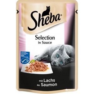 Mégapack Sheba 28 x 85 g pour chat - Sélection en sauce au saumon pas cher