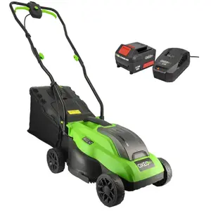 OXEO Tondeuse à gazon sans fil batterie 18V - Largeur 33cm - Hauteur c... pas cher