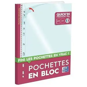 OXFORD BLOC 40 POCH PERF A4 PP 9/100 pas cher