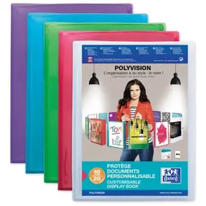 Oxford Protège-documents transparent 40 vues pas cher