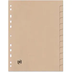 OXFORD Intercalaire Neutre Touareg Format A4 avec 12 Positions en Carte Beige Naturel pas cher