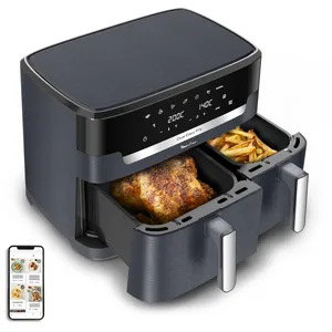 Friteuse à air - MOULINEX - Dual Easy Fry XXL - 11L - 7 programmes - Gris Poivre de Java pas cher