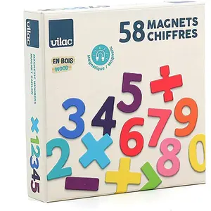Vilac - Magnets en bois 58 chiffres pas cher