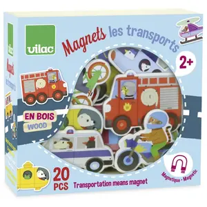 Vilac - Magnets des transports en bois - à partir de 2 ans pas cher
