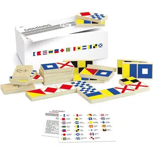 vilac - Dominos - Marine Nationale - Jeu de Société Educatif - Jouets en Bois - Découverte des Formes et des Couleurs - pour Enfants à Partir de 2 Ans pas cher