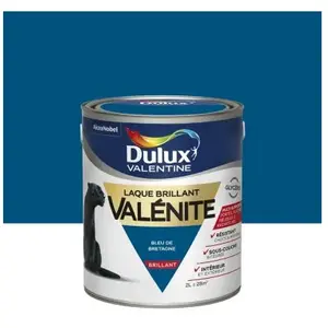 Laque brillant Dulux Valentine Valénite Bleu De Bretagne 2 L pas cher