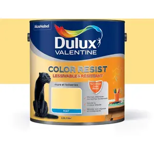 DULUX VALENTINE COLOR RESIST -  Peinture intérieure murs et boiseries -  2.5L - jaune chrome pas cher
