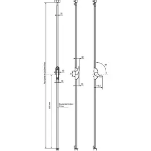 Crémone pompier AEROLIS levier basculant à 90° sans tringle inox - VACHETTE - 18395000 pas cher