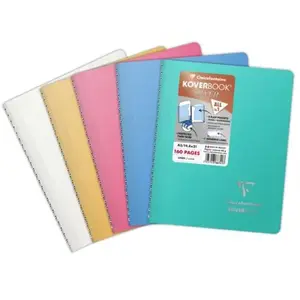 Cahier ligné Clairefontaine Koverbook A5 160 pages 14,8 x 21 cm Argent pas cher
