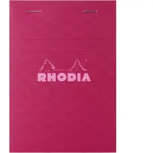 Bloc-notes A6 agrafé Rhodia 80 feuillets microperforés Couleurs N° 13 Modèle aléatoire pas cher