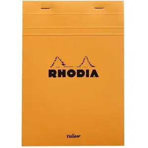 Rhodia Bloc ORANGE 14,8x21cm Yellow 80F agrafées 80g Q.5x5 pas cher