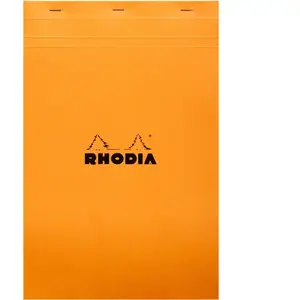 Bloc agrafé 80 feuillets Rhodia N°19 Q5 Orange 80F pas cher