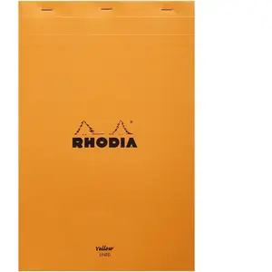Clairefontaine Bloc Rhodia Orange 80 feuilles Agrafés YELLOW 21x31,8 Ligné & Marge pas cher