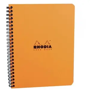 Rhodia Note Book Classic Reliure Intégrale 16x21 Ligné 160 pages Détachable Couverture Orange pas cher