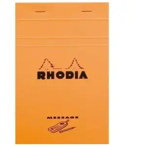 Bloc Rhodia Orange 80 feuilles Agrafés MESSAGE 11x17 pas cher