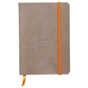 RHODIA Rhodiarama Cahier A6 72 feuilles - 144 pages papier ivoire gradué couverture taupe synthétique pas cher