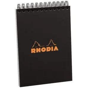 Bloc Rhodia Classic 5/5 80 feuilles Couverture Noire pas cher