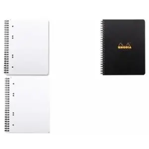 RHODIA Cahier spirale couverture noire PP 16x21 pas cher