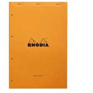 Bloc Rhodia Orange 80 feuilles Agrafés AUDIT 21x31,8 pas cher