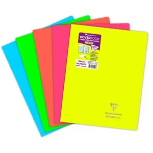 Cahier piqué Clairefontaine Koverbook Néon 24 x 32 cm Modèle aléatoire pas cher
