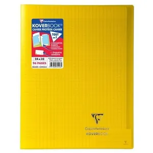 CLAIREFONTAINE Koverbook Cahier piqure 48 pages avec rabats - 240 x 320 mm - Seyes papier PEFC 90 g - Jaune pas cher