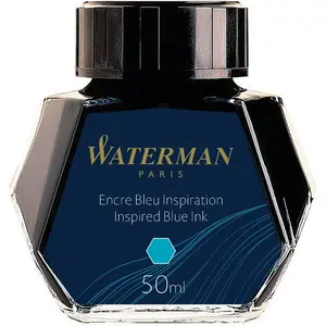 WATERMAN encre pour stylo plume, couleur Bleu Inspiration, flacon 50 ml pas cher