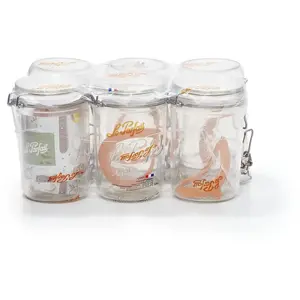 Terrines en verre LE PARFAIT - Lot de 6 - 1kg - D 100 - Transparent pas cher